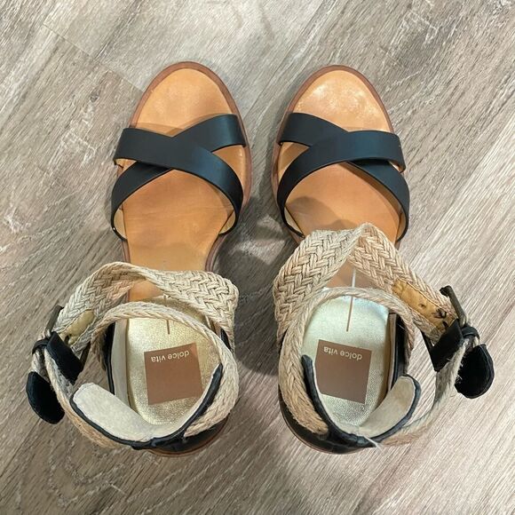 Dolce Vita Canvas Woven Over Cross Wedge Sandals - Size: 7.5 - Picture 9 of 9